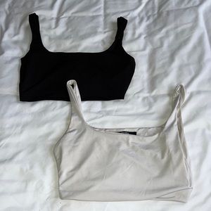 Black and white crop tops